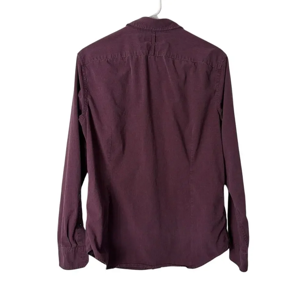 Banana Republic Mens Size M Fit Long Sleeve Button Shirt 100% Cotton burgundy